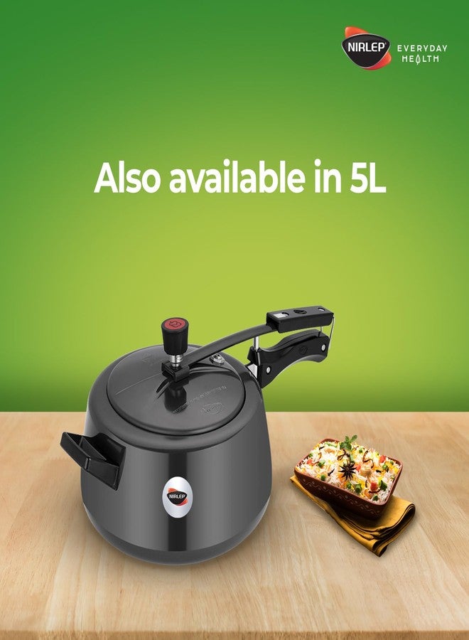 نيرليب طنجرة ضغط يدوية من الألومنيوم المؤكسد الصلب من نيرليب نوتري هيلث سعة 3 لترات بغطاء داخلي - Image 4